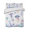 thumbnail image 2 of Coastal Jellyfish Twin Size Down Alternative Comforter, Lightweight Comforter Quilt Bedding Set with Pillow Shams Summer Beach Nautical Ocean All Seasons Bed Comforter Duvet Insert 68"x86", 2 of 7