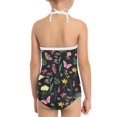 thumbnail image 5 of FOR U DESIGNS Casual One Piece Halter Swimsuit Aesthetic Butterfly Floral Kids Beach Party Hawaiian Swimwear for Girls 3-4T Novelty Summer Bathing Suit, 5 of 6
