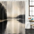 thumbnail image 3 of Black Beige Lake Waterproof Fabric Shower Curtain,Abstract Aesthetics Mysterious Waterproof Fabric Shower Curtain for Bathroom Curtains Bathtubs Hotel Shower Curtains with 12 Hooks Small 36x72in, 3 of 8