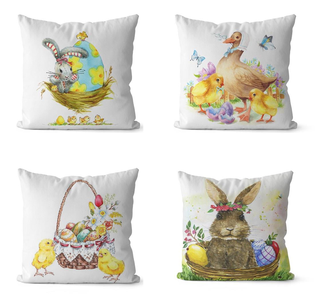 Vintage Quilt bunny and eggs pillow cover