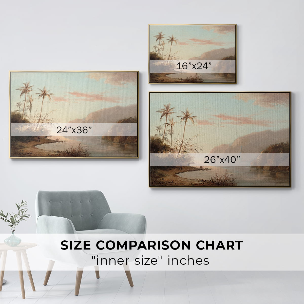 Vintage Landscape-XXXVI By Wexford Home Framed in Gold Wood Gallery Wrapped Canvas 25 in. x 37 in.