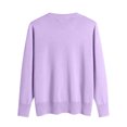 thumbnail image 4 of Leidass Women V Neck Button Front Knit Cardigan Long Sleeve Ribbed Trim Relaxed Fit Solid Casual Sweater Purple Pink M, 4 of 4
