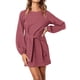 thumbnail image 1 of Vestido PRETTYGARDEN para mujer, manga larga, cuello redondo y cintura, 1 of 5