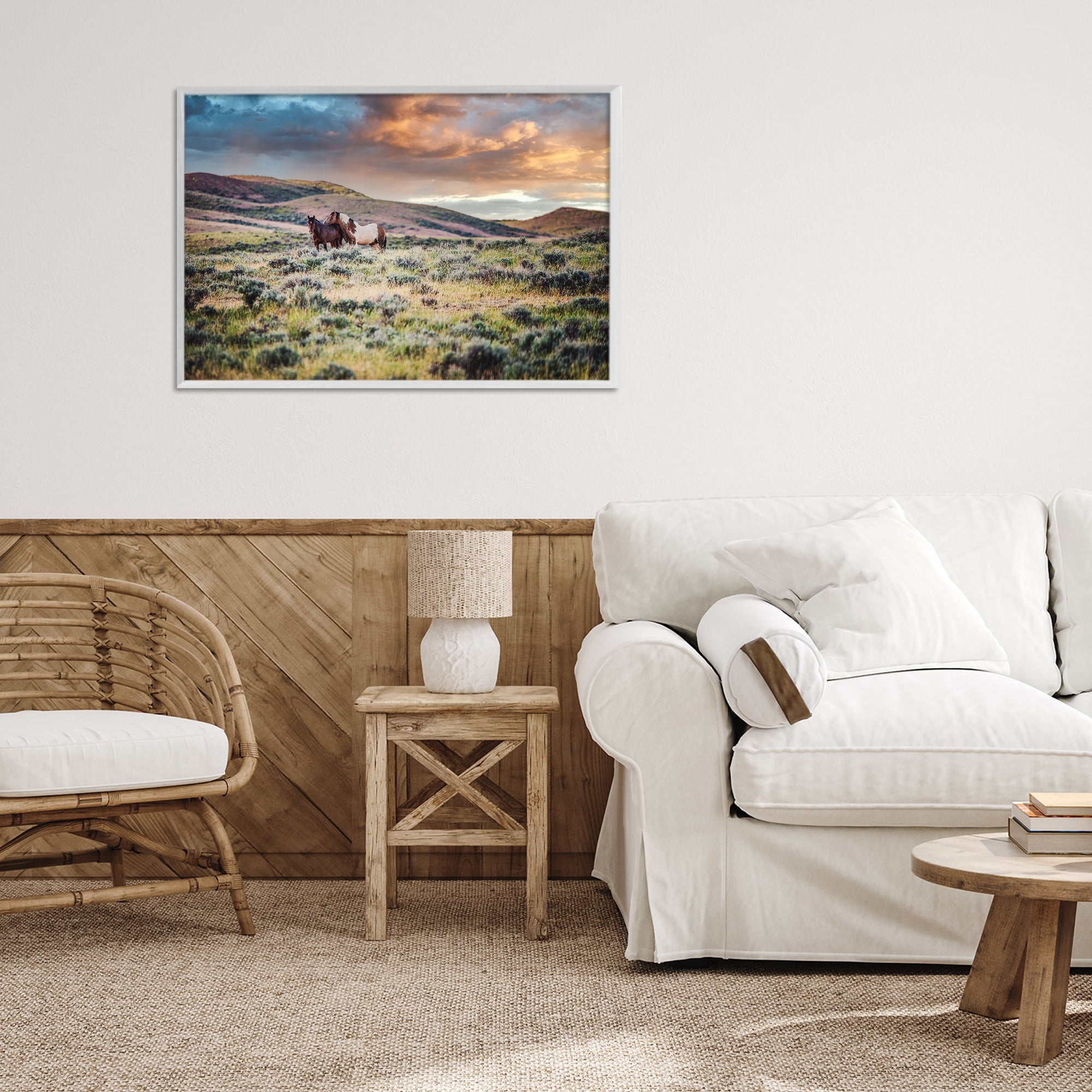Stupell Industries Stay Close Horses White Framed Giclee Art, design by Tim West