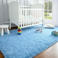 thumbnail image 2 of Homore Cute Fluffy Velvet Carpet Soft Washable Area Rugs for Bedroom/ Living Room Decoration,6'x9',Sky Blue, 2 of 6