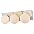 thumbnail image 2 of Living District Jillian 3-Light Iron & Glass Bath Sconce in Chrome/Frosted White, 2 of 5