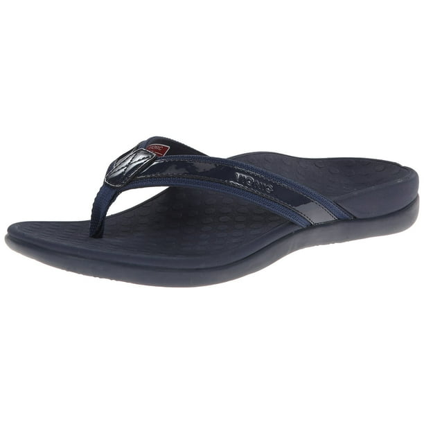 Vionic by Orthaheel Tide II Navy Leather & Mesh Thong Sandals 