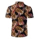 thumbnail image 3 of Camisa Hombre Top de camisa de manga corta con solapa y hebilla de impresión digital 3D de y ocio para hombre (Black, XL), 3 of 5
