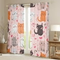 thumbnail image 2 of Castle Fairy Kawaii Cats Black Out Curtains for Teens Boys Girls,Cartoon Animal Curtains Pack Of 2 (42X63 Each),Love Heart Print Bedroom Curtains,Super Cozy Room Decor, 2 of 6
