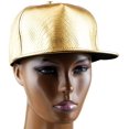 thumbnail image 2 of Gorra unisex con botones en la parte posterior, gorra de béisbol ajustable de estilo hip hop con visera plana dorada, 2 of 5