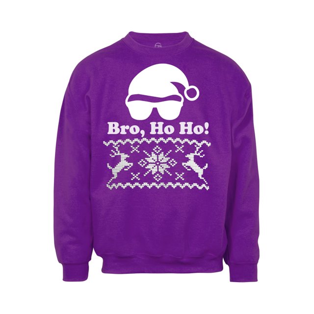Mens Bro Ho Ho Cerf Laid Sweat-Shirt Laid de Noël - Violet - 2X-Large