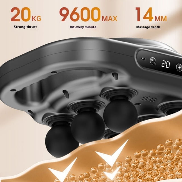 maskred Relaxation Massage Gun Precise Control Strength For Muscle Massager With 6 Heads grey