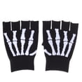 thumbnail image 1 of Unisex Finger Skeleton Pattern Guantes de punto Skull Bone Gloves Elástico Half Finger Glove, 1 of 5
