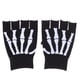 thumbnail image 1 of Guantes de punto unisex con diseño de esqueleto y calavera, guantes elásticos de medio dedo., 1 of 1