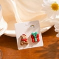thumbnail image 3 of Niusricy Women Christmas Earrings Cute Dainty Santa Snowman Reindeer Bear Stud Earrings Holiday Jewelry, 3 of 4