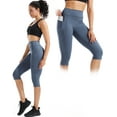 thumbnail image 5 of NELEUS Womens Yoga Capris Leggings For Workout With Pockets Tummy Control High Waist,Black+Gray+Navy Blue,US Size M, 5 of 8