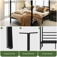 thumbnail image 5 of Uforic Queen Size Metal Canopy Bed Frame with Headboard, Four-Poster 14-Inch Platform with Metal Slats, Requires No Box Spring (Black), 5 of 9