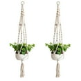 thumbnail image 2 of 4Pcs Macrame Plant Hanger Flower Pot Plant Holder 4 Legs String Hanging Rope, 2 of 2