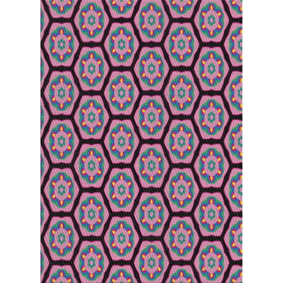 Ahgly Company Machine Washable Indoor Rectangle Transitional Dark Raspberry Purple Area Rugs, 5' x 7'
