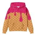 thumbnail image 3 of Asxite Toddler Tops Long Sleeve Fleece Hoodie Ice Cream Print Casual with Pockets Fall Winter 4-14 Y, 3 of 4
