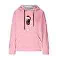thumbnail image 2 of Women Trendy Hoodies Plus Size S-5XL Waffle Knit Christmas Sweatshirt Pink Hooded Pullover Sweater with Pocket (L, Pink 04), 2 of 6