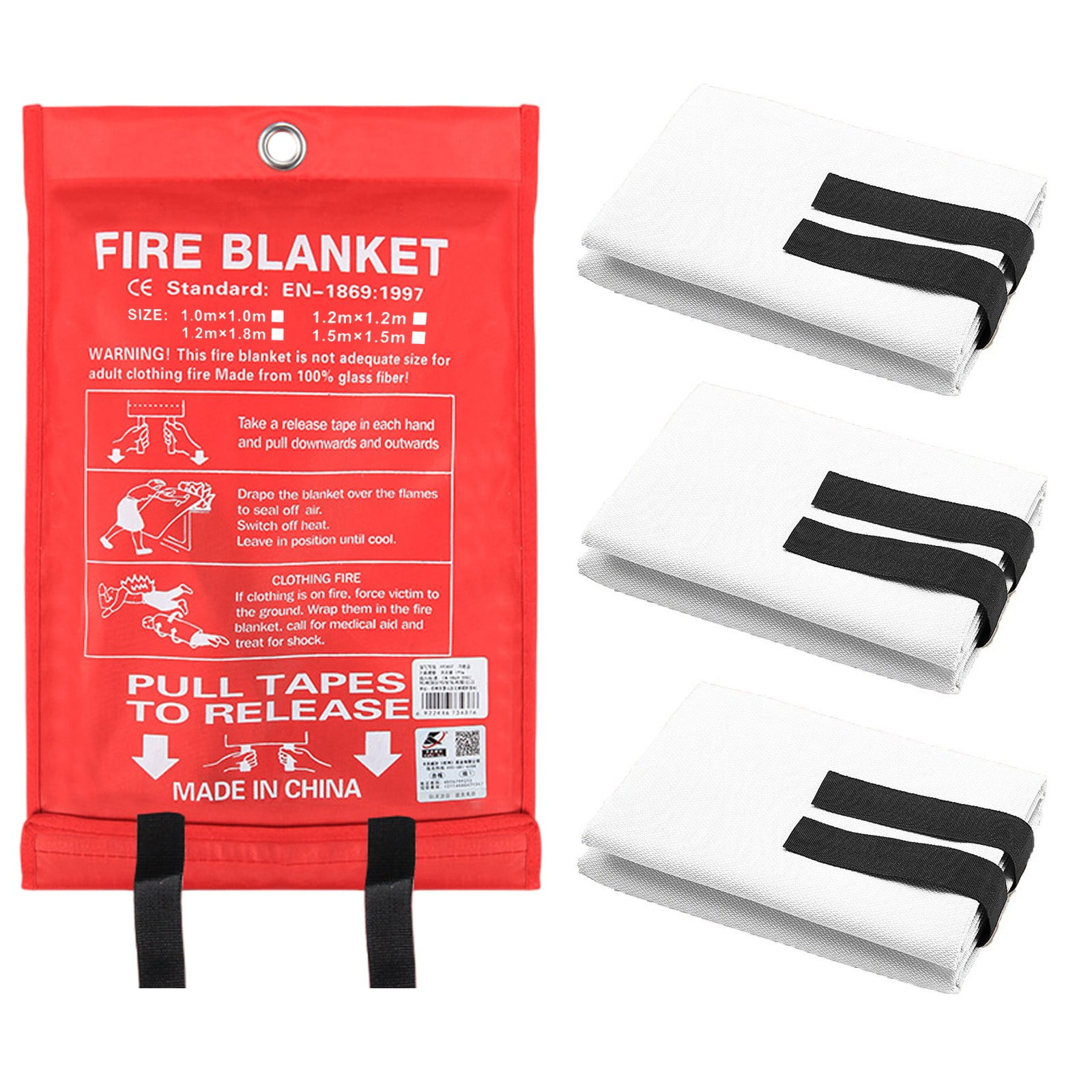 SITERWELL Fire Blanket , Fiberglass Fire Suppression Blanket for Emergency  Surival，Emergency Blanket with Flame retardant protection and Heat