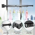 thumbnail image 2 of SIABC-Clothes Drying Rack,Laundry Drying Rack,Wall Mounted Clothes Rack,Clothes Hanging Rack,Laundry Rack Wall Mount,Folding Retractable Collapsible Drying Rack Clothing (Three-Poles,J Hooks,Black), 2 of 4