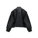 thumbnail image 2 of -Chaqueta corta de cuero sintético para mujer, abrigo holgado con solapa y cinturón, con bolsillo grande, para motociclista, primavera y otoño, 2 of 5