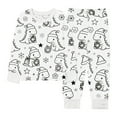 thumbnail image 4 of Conjuntos de blusas y camisas de cuello redondo y manga larga para niños y niñas con estampados de grafitis de interés, camisetas con cuello redondo, pantalones casuales, tops y pantalones para niñas., 4 of 8