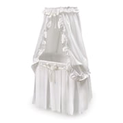 Badger Basket Majesty Baby Bassinet with Canopy - White Bedding