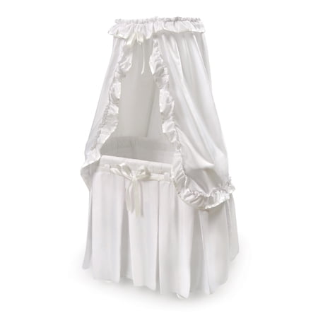 Badger Basket Majesty Baby Bassinet with Canopy - White Bedding