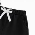 thumbnail image 4 of Toddler Boy Summer Clothes Striped Short Sleeve Button Shirt Tops Solid Shorts Set 2Pcs Casual Outfit with Pockets,Black, 4 of 6