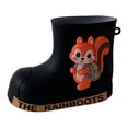 thumbnail image 3 of Angala Rain Boots For Boys Lightweight Mid Calf Cartoon Appliques Waterproof Wet Weather Outdoor Dailywear Rain Boots For Girls Size 2-2.5 Years Black, 3 of 8