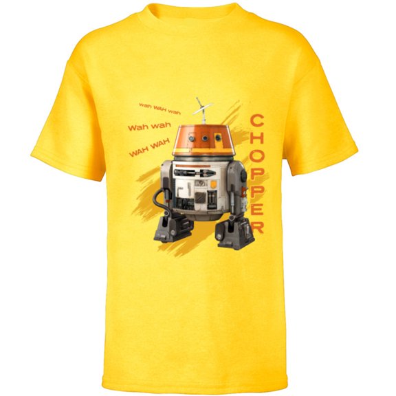 Star Wars Ahsoka Rebels Chopper Droid Speak Wah Wah Wah - Short Sleeve T-Shirt for Kids - Customized-Yellow