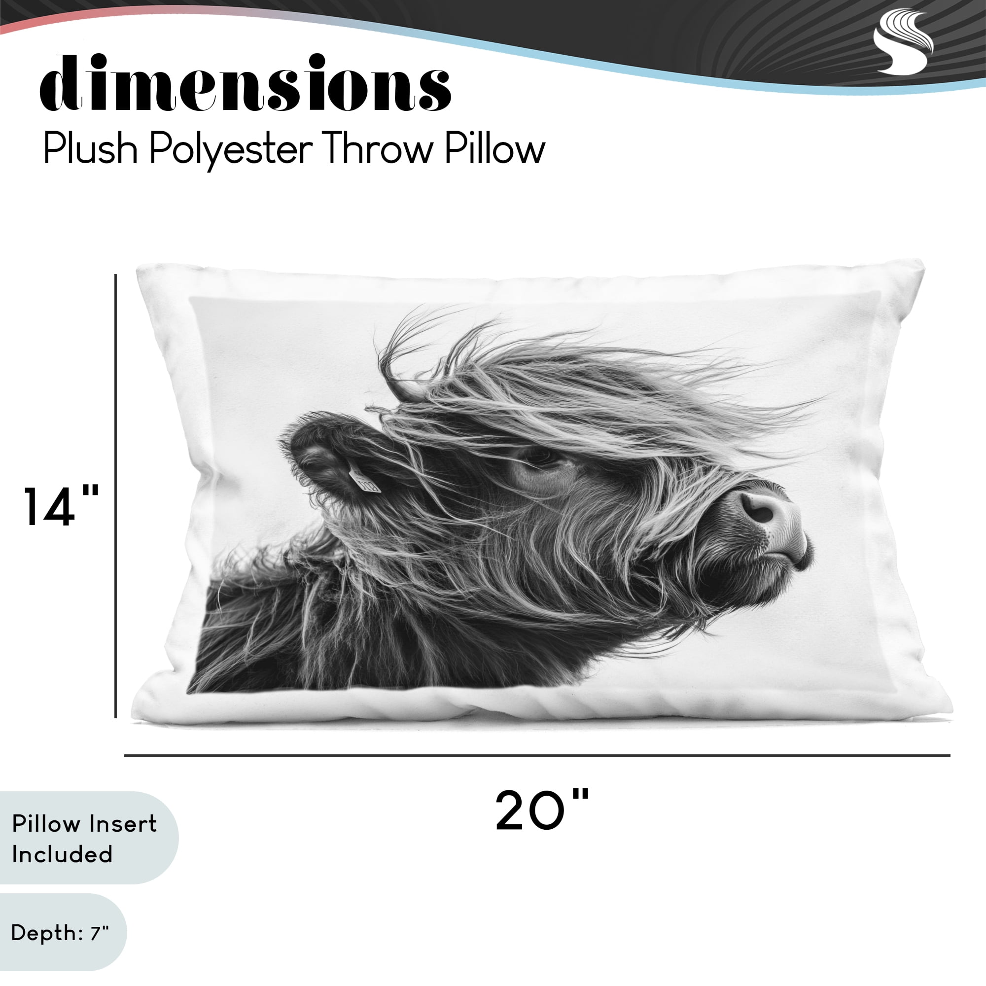 Stupell Industries Handsome Highland Portrait Decorative Printed Throw Pillow, design by Tina LeCour