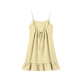 thumbnail image 4 of Hurxie Women's Bathing Suit Cover Up Spaghetti Straps Swim Dresses Beach Cover Ups Pleated Neck Swimsuit Coverups Beige,L, 4 of 7