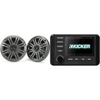 Kicker 46KMC4 Marine Gauge-Style Source & 45KM44 4" Marine Speakers bundle