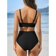 thumbnail image 6 of Ruched V Neck Two Piece Bikini Sets for Maternity Adjustable Straps Pregnancy Bathing Suits, 6 of 7