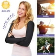 thumbnail image 4 of 2PCS Cooling Shawl Arm Sleeve with Finger Hole Anti-UV Sun Protection Shrug for Golf & Outdoor Sports, 4 of 7