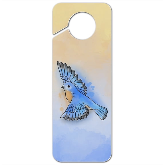 Eastern Bluebird Watercolor Northeastern Bird Plastic Door Knob Hanger Sign