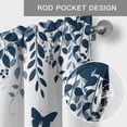 thumbnail image 5 of Valance for Windows,Pastoral Butterfly Eucalyptus Leaf Valances Curtain Rod Pocket Valance for Kitchen Bedroom Living Room Bathroom,Spring Blue Plant Short Curtains Window Treatment 54x18in, 5 of 9