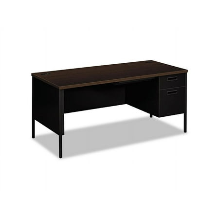 UPC: 0035349245317 | HON Metro Classic Right Pedestal Desk 66w x 30d Mocha/Black