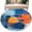 Light Blue,Dark Blue,Orange, variant on Round Rugs 5Ft, Orange Blue Geometric Round Area Rug Washable Indoor Throw Carpet, Oil Painting Modern Abstract Soft Non Slip Circle Rug for Cabinet Bathroom Home Decor Aesthetic