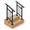 Black-with Balusters-2 Step-2, variant on Black-Stair Railing 2 Step 1 2ft W X 36in H Outdoor Porch Balcony Stair Deck Guard Rail Kit