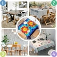 thumbnail image 4 of Colorful Tie Dye Flowe Square Tablecloth,Waterproof Square Table Cover,Wipeable Spillproof Washable Table Cover for Home Kitchen Party Decor 60"x60"(152x152cm), 4 of 6