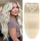 thumbnail image 1 of Extensiones de cabello humano real Gampacy con clip, 40 cm, 1 of 8