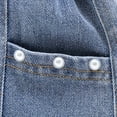 thumbnail image 5 of ZCFZJW Baby and Toddler Girls Denim Shortie Shorts Big Girls Summer Thin Pearl Pocket Elastic Waist Shining Denim Perforated Denim Shorts #01-Blue 14-15 Years, 5 of 8