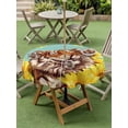 thumbnail image 4 of Outdoor Tablecloth with Umbrella Hole for Patio/Picnic/Party/Camping, Sunflower Tiger Waterproof Table Cloth Round Cover Washable, Yellow Floral Summer Botanical Farmhouse (Dia 54"), 4 of 8