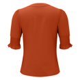 thumbnail image 3 of Ruyang Summer Shirts for Women Women's New Summer V Neck Puff Sleeve Solid Color Shirt Tops Women Top Long, 3 of 6