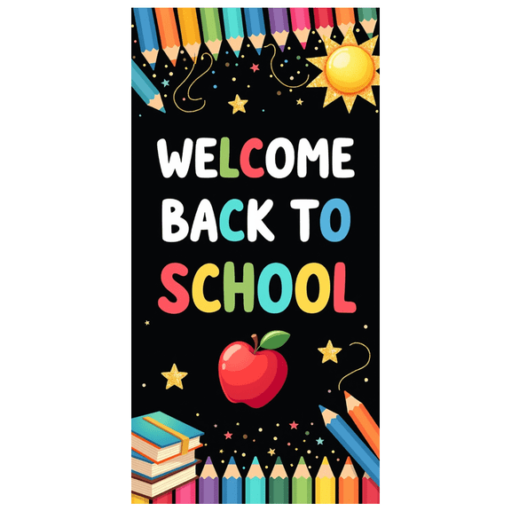 Welcome Back to School Banner Classroom Decoration Poster Educational Display Backdrop Wall Banner for School Events Classroom Decoration Party Decor